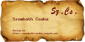 Szombath Csaba névjegykártya