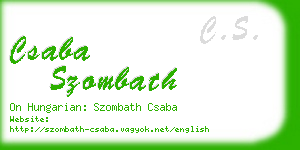 csaba szombath business card